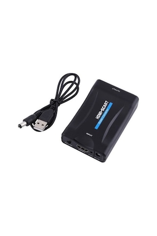 Ally 1080P Scart Hdmı Dönüştürücü Ses Video Adaptörü-Siyah-Siyah