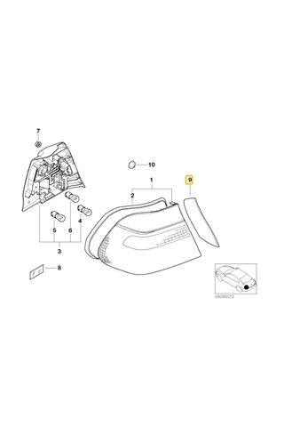 Bmw E46 Cabrıo Arka Stop Kaplama Sağ 63216933020