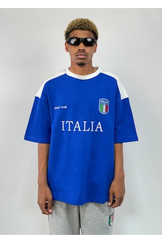 Zaee Italia Heritage Oversize Tişört Mavi