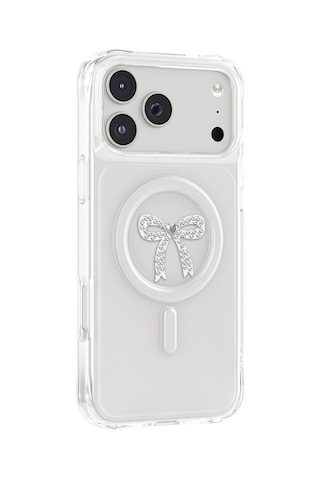 İphone 18 Pro Max Uyumlu Kılıf M-safe Şarj Özellikli Zore Paris Mova Sert Pc Kapak Şeffaf