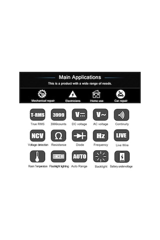 Artfulabode Profesyonel Dijital Multimetre, Voltaj Test, Renkli Ekran, Otomatik Kapanma, Fener Fonksiyonlu Çok Renkli