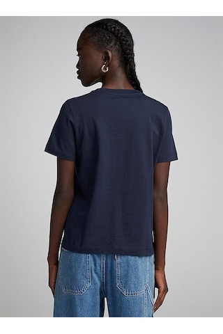 Kadın Bisiklet Yaka Tshirt Spr24tsk46 Lacivert