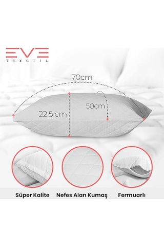 Eve Tekstil Diamond Kalite Kapitone Yastık  2 Adet 50 x 70 CM 800 G