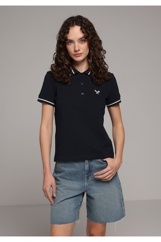 Colin's Colins Regular Fit Polo Yaka Nakışlı Kadın Lacivert Kısa Kol Tişört Cl1080075 Q1.v2 Nav