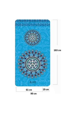 Yoga Matı Ve Pilates Minderi 6mm Mandala Desenli Mavi Diğer