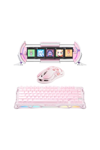 Gravastar K1 Mekanik Gaming Klavye, M1 Pro Kablosuz Optik Mouse Ve Dijital Resim Çerçevesi Oyuncu Se