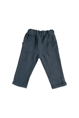 Babysena Erkek Çocuk Yuvarlak Yaka Müslin Gömlek Pantolon Takım 1-6 Yaş Mavi
