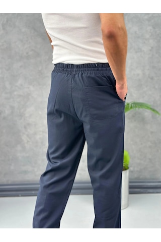 Modefendi Çizgi Dikişli Baggy Kalıp Jogger Pantolon Lacivert