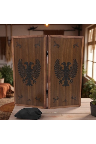 Simya Figür Premium Çift Başlı Kartal Ceviz Kaplama