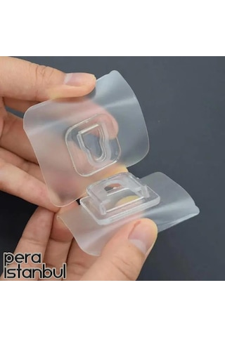 14 Adet Süper Güçlü Şeffaf Çerçeve Askısı Resim Mutfak Kancası Kendinden Yapışkanlı Şeffaf Yapışkan