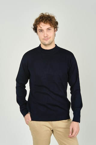 Ateş Triko Erkek Yarım Balıkçı Yaka Yün Kazak 6091024 Lacivert Lacivert