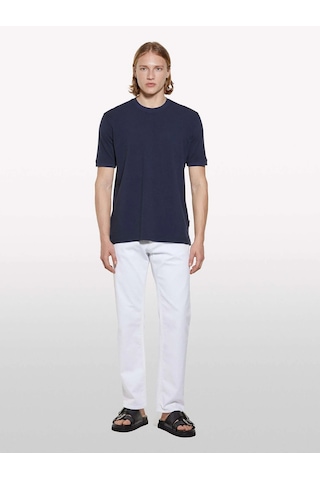 %100 Pamuk Bisiklet Yaka Regular Fit T-shirt Erkek Lacivert T-shirt - 325p3089s104j
