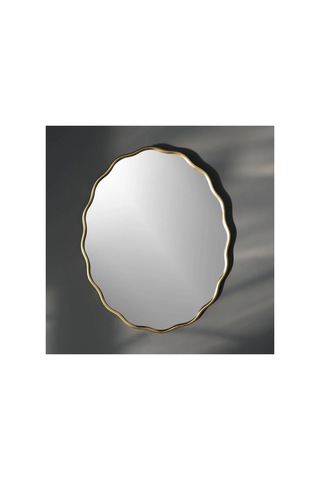 Dalgalı Oval Duvar Dekor Aynasıkonsol Aynası/dekor Aynası Gold 60 X 90 Çok Renkli