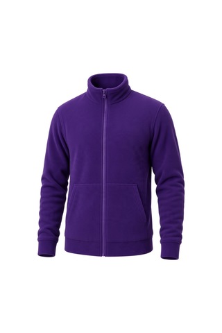 Givoria Erkek Polar Hırka Kışlık Fermuarlı Çeket Tüy Toplamaz Rüzgar Geçirmez Polar Kazak Sweat Mor Mor