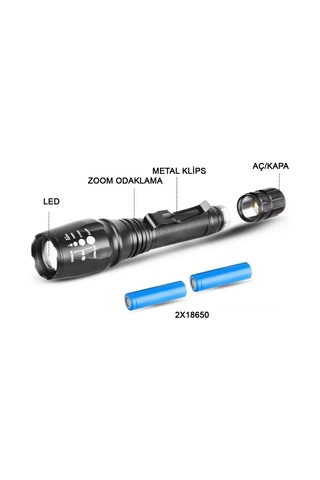 Jenerik Profesyonel Tx6 Şarjlı Zoomlu El Feneri Wt-241 Çok Renkli