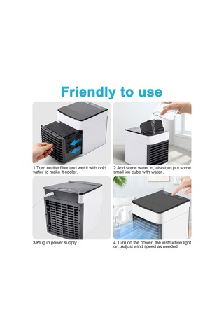 Samdoo Küçük Kişisel Soğutucu Fan - 3 Hızlı, Bladesiz, Su Tanklı, Usb İle Çalışan Mini Klima