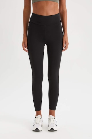 DeFactoFit Yüksek Bel İçi Yumuşak Tüylü Beli Saran Basic Düz Sporcu Tayt W8206AZ25SPBK81 SiYAH