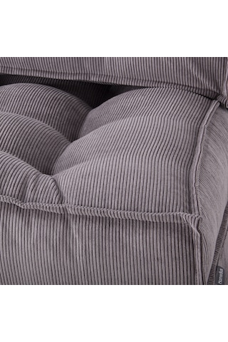 Homedius Mocca Fitilli Kadife Çift Kişilik Katlanır Yatak Olabilen Koltuk-gri Gri