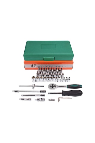 46 Parça Lokma Takımı Otomatik Cırcırlı 1/4" Wrench Set Anahtar t