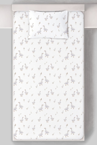 Organik Tek Kişilik Lastikli Çarşaf Seti - Huzurlu Kanatlar Renkli