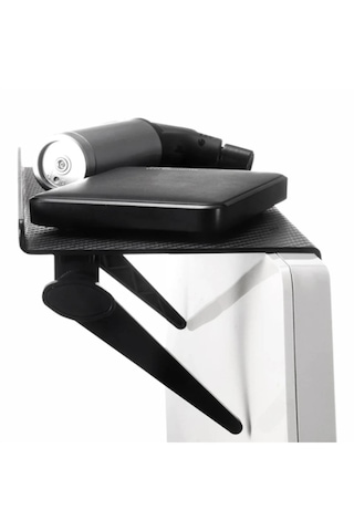 Tineke 30x12 Cm Katlanabilir Katlanabilir Televizyon Tv Standı Ayarlanabilir Ekran Üstü Raf Portatif Eşya Siyah