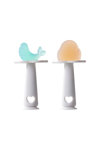 Konesam Bebekler İçin Yumuşak Diş Kaşıyıcı - Çilek Şeklinde Masajlı Silikon Dişlik Seti 2'li