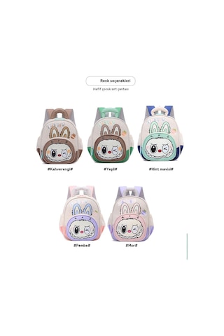 Labubu Sevimli Çizgi Film Eğlence Aydınlatma Işık İlkokul Öğrencisi Çocuk Kız Okul Çantası MAvi