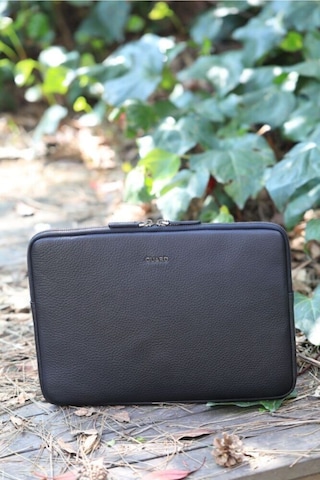 Guard Siyah Deri Clutch Çanta Çok renkli