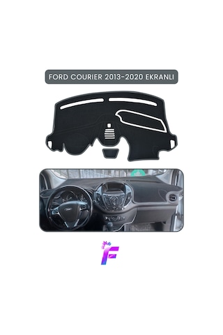 Ford Courier Ekranlı 2013-2020 Torpido Örtüsü Güneşten Korur Kolay Montaj Tam Uyum Tb68 Gri