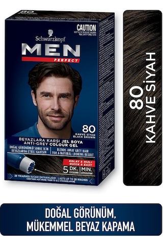Schwarzkopf Perfect Erkek Saç Boyası 80 Kahve Siyah 3'lü
