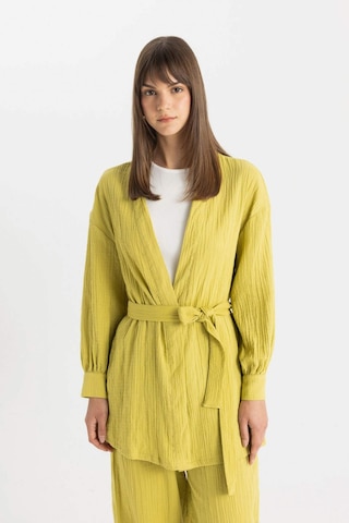 Defacto Relax Fit V Yaka Müslin Kimono C9694AX24SMGN741 Yeşil