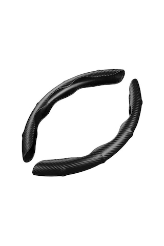 Kaymaz Direksiyon Simidi Yükseltici Kılıfı Karbon Fiber Araba Direksiyon Simidi Tutacakları Kılıfı Siyah
