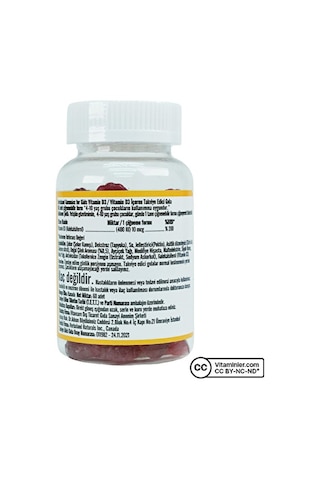 Herbaland Gummies Vitamin D3 60 Çiğnenebilir Form Çilek