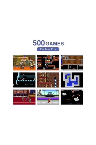 Taşınabilir Mini El Oyun Konsolu 500 Oyunlu Bluetooth Bağlantılı Gri Renk Gamepad
