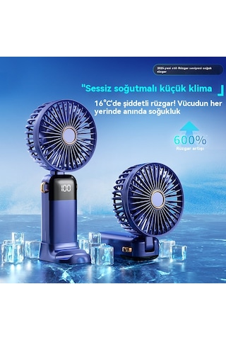 Elde Taşınabilir Şarj Edilebilir Sessiz Küçük Yelpaze-pembe