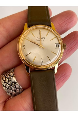 GUB Glashütte 10539 Altın Kaplama Vintage Kurmalı Kol Saati 36 MM
