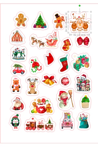 Christmas Temalı Sticker Cam Duvar Telefon Tablet Yılbaşı Çok Renkli