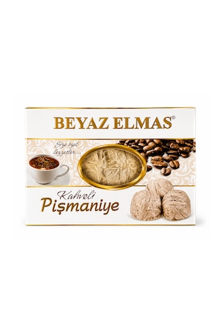 Beyaz Elmas Kahveli Pişmaniye 250 Gr - Geleneksel Türk Pişmaniyesi - Kahve Aromalı Tel Helva