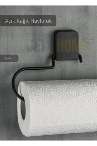 Jet's Home Yapışkanlı Kağıt Havluluk Paslanmaz Peçetelik Çelik Banyo Havluluk Düzenleyici Siyah Siyah