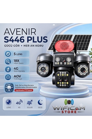 Avenir S446 Plus 3mp 5 Lens 6 Motor 18x Zoom 4g Solar Kamera
