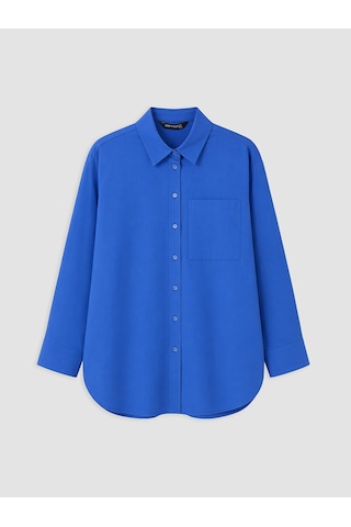 Lcw Modest Mavi Oversize Poplin Kadın Gömlek Diğer