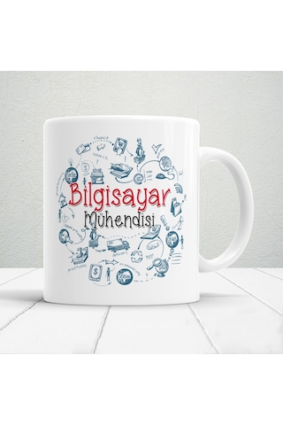 Bilgisayar Mühendislerine Özel Hediyelik Baskılı Kupa Beyaz