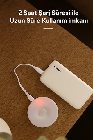 Jasper Jpr-010 Hareket Sensörlü Sarı Led Lamba Mıknatıslı & Şarjlı, Kablosuz Aydınlatma Beyaz
