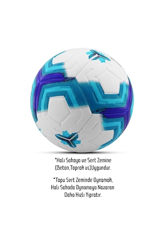 Telvesse Futbol Topu Premiera Sert Zemin Halı Saha Futbol Topu Hibrit Mavi No:5 Mavi