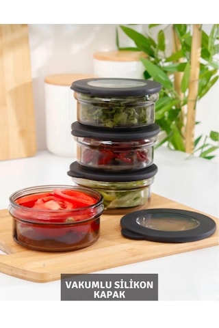 Kapris 4'lü Cam Saklama Kabı Set C508x4 00105