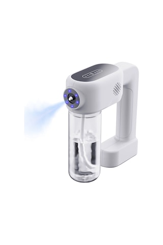 Wezone 350ml Şarjlı Elden Uçan Mavi Işıklı Nano Buharlayıcı, 3 Seviye Ayar, Düşük Sıcaklık Atomizasyon, 2.5m Uzaklık, Abs Malzeme Beyaz Gümüş