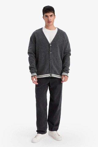 Defacto Relax Fit V Yaka Triko Hırka F3832ax25wnar4 Antrasit