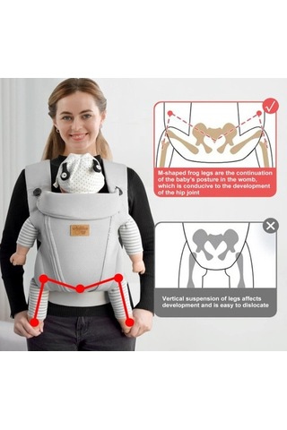 Vr Babies Vrbabies Doğumdan Itibaren Yeni Doğanlar Için Bebek Taşıyıcı, Ergonomik, Ayarlanabilir Kemerli Portbebe