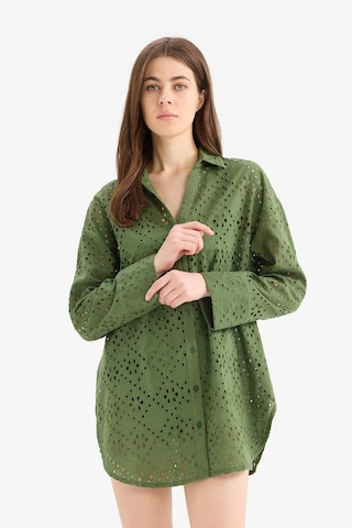 Defacto Regular Fit Pamuklu Brode Plaj Gömleği-fall İn Love C0506ax25smgn775 Yeşil