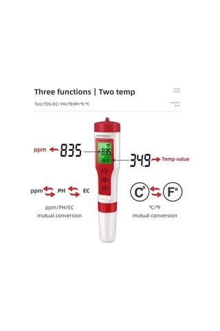 Dancemonkey 4'ü 1 Arada Dijital Su Kalite Cihazı: Ph/tds/ec/sıcaklık Ölçer
